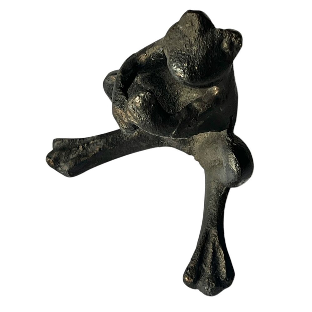 Cast Iron Frog-Shaped Pen Flower or Scissors Holder Desk Organizer 3.5" T Black - Picture 10 of 13